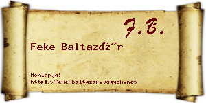 Feke Baltazár névjegykártya